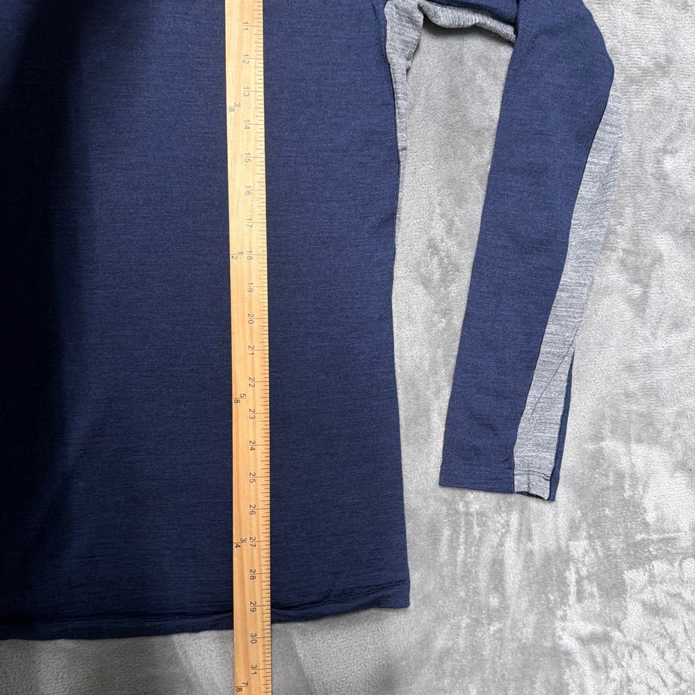 Kathmandu Merino195 1/4 Zip Pullover Mens Large Navy Blue Wool Base Layer Top - Picture 8 of 11